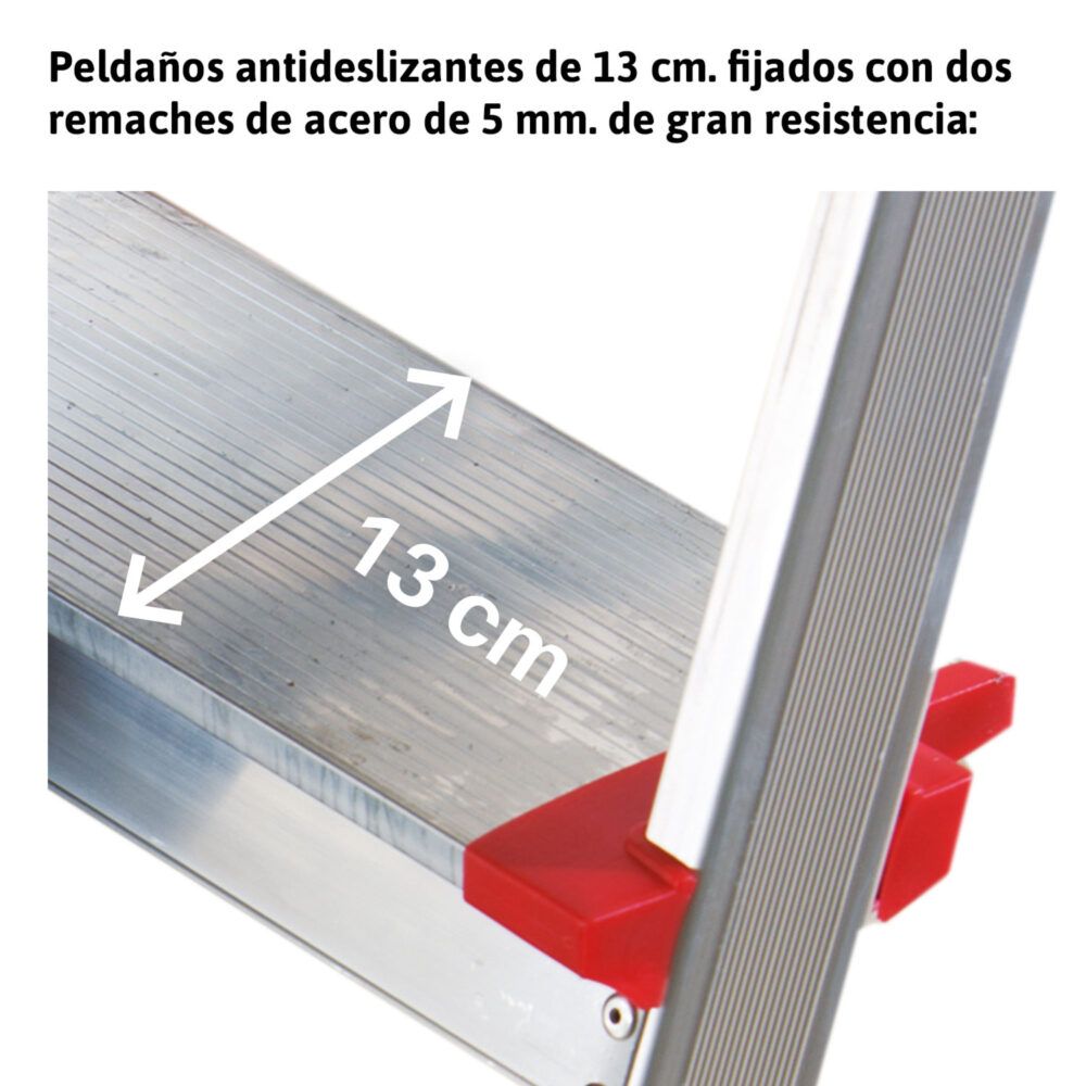 Escalera de aluminio extensible con cuerda EN217 17+17 Peldaños