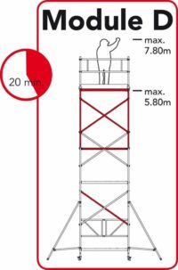 Andamio Aluminio Altrex RS TOWER 34, 75×165, Altura de Trabajo 7.8 m. Módulo 1+2+3+3 - Imagen 3