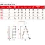 Escalera de tijera de doble subida NDS7 n° peldaños 7+7 - Imagen 4