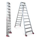 Escalera de tijera de doble subida NDS11 n° peldaños 11+11 - Imagen 2