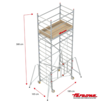 Andamio Aluminio Faraone RAPIDO 180, 105×180, Altura de Trabajo 6.00 m. Módulo 1+2+4