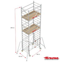 Andamio Aluminio Faraone RAPIDO 180, 105×180, Altura de Trabajo 7.00 m. Módulo 1+2+3