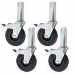 Ruedas de Goma con Freno 125mm (Pack de 4)