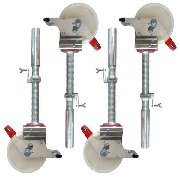 Rueda de Nylon de 200 mm con husillo de acero regulable. Carga hasta 500 kg