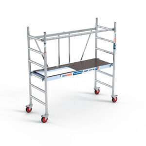 Andamio Plegable Aluminio 3.00 m de Altura de Trabajo. Plataforma con Trampilla y Barandilla Seguridad