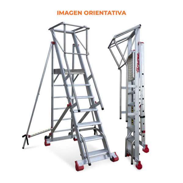 Escalera aluminio de almacén uso intensivo SMTS400 Faraone n° peldaños 14