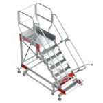 Escalera con plataforma y cuatro ruedas Inclinacíon 45º