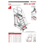Escalera con plataforma y cuatro ruedas Inclinación 60º SY60-04 Faraone n° peldaños 4 - Imagen 3