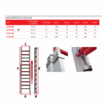 Escalera extensible de 2 tramos de fibra de vidrio 2TFVE-450 Faraone n° peldaños 2x16 - Imagen 4