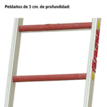 Escalera extensible de 2 tramos de fibra de vidrio 2TFVE-450 Faraone n° peldaños 2x16 - Imagen 7