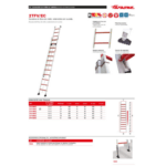 Escalera de fibra extensible Cuerda 2TFV-550/EC Faraone n° peldaños 2x19 - Imagen 3