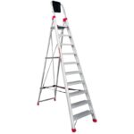 Escalera de almacén fabricada en aluminio - 10 peldaños. Uso intensivo DOMUS10 FARAONE