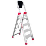 Escalera de almacén fabricada en aluminio - 4 peldaños. Uso intensivo DOMUS4 FARAONE