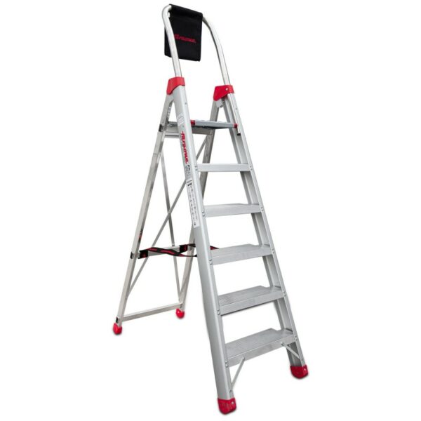 Escalera de almacén fabricada en aluminio - 6 peldaños. Uso intensivo DOMUS6 FARAONE