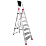 Escalera de almacén fabricada en aluminio - 7 peldaños. Uso intensivo DOMUS7 FARAONE