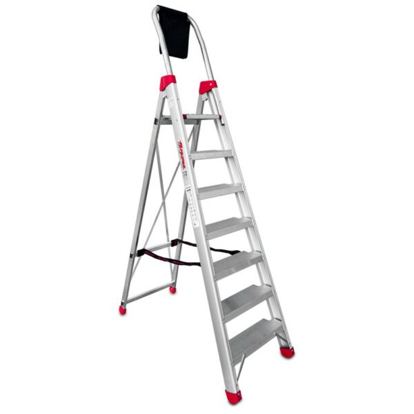 Escalera de almacén fabricada en aluminio - 7 peldaños. Uso intensivo DOMUS7 FARAONE