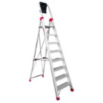 Escalera de almacén fabricada en aluminio - 8 peldaños. Uso intensivo DOMUS8 FARAONE