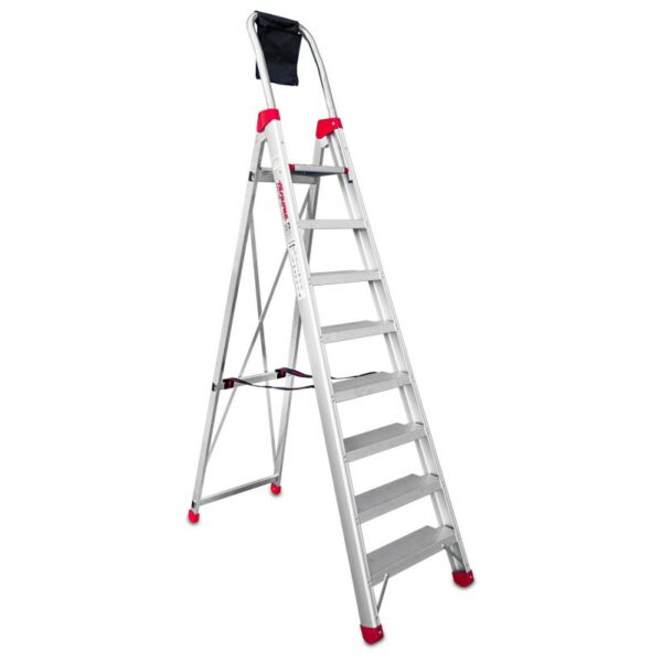 Escalera de almacén fabricada en aluminio - 8 peldaños. Uso intensivo DOMUS8 FARAONE