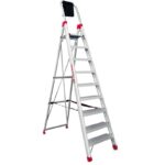 Escalera de almacén fabricada en aluminio - 9 peldaños. Uso intensivo DOMUS9 FARAONE