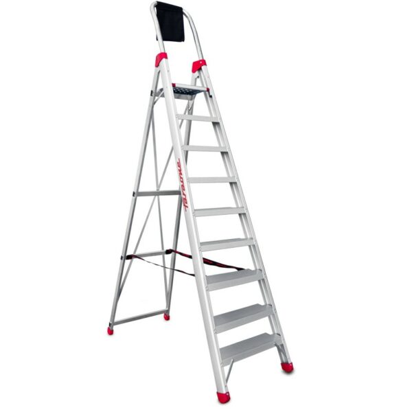 Escalera de almacén fabricada en aluminio - 9 peldaños. Uso intensivo DOMUS9 FARAONE