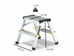 Escalera de tijera doble de 2 peldaños fabricada en aluminio - Imagen 7
