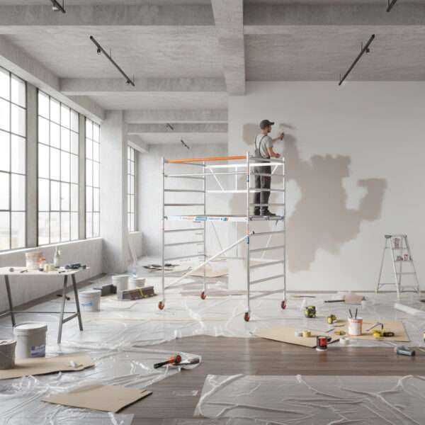 Andamio plegable 135x190 cm con y sin trampilla - 3,85 m altura de trabajo