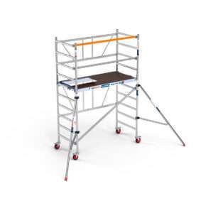Andamio plegable 90x190cm 3,85m AT plataforma CON trampilla, estabilizadores y plat. 30 cm