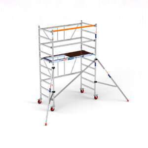 Andamio plegable 90x190cm 3,85m alt. trabajo plataforma CON trampilla y estabilizadores