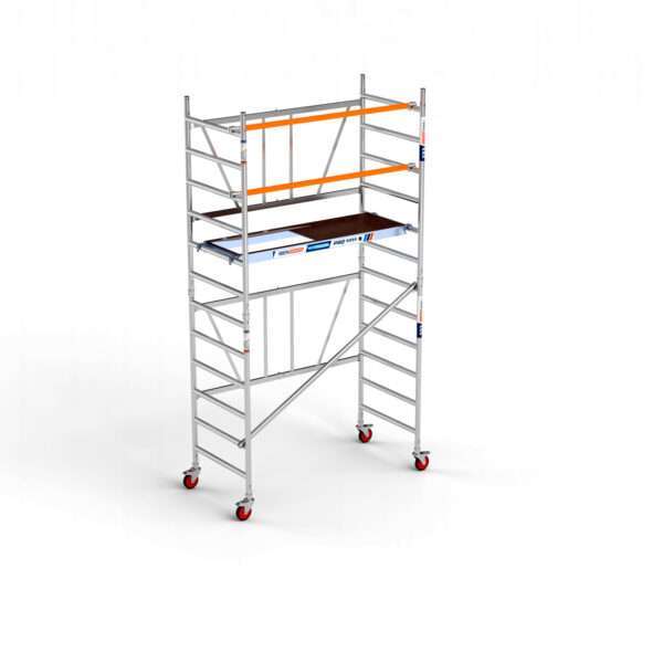 Andamio plegable de aluminio 90x190 - 4,70 m alt. trabajo plataforma con trampilla
