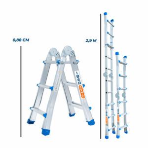 Escalera telescópica 4x3 peldaños - certificada con 5 años de garantía - Imagen 3