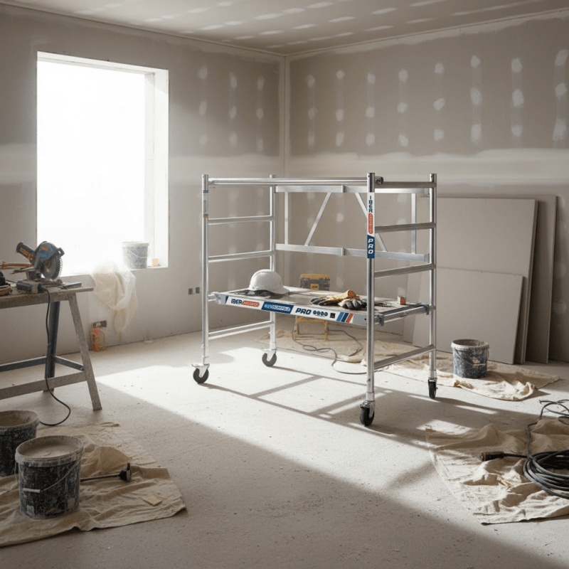 Andamio Easy Compact 1 en el interior de una vivienda en reformas