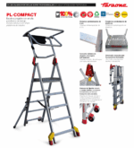 Escalera de aluminio plegable 3 peldaños PL-C3 (Regulable en altura) - Imagen 4