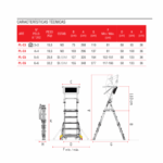 Escalera de aluminio plegable 3 peldaños PL-C3 (Regulable en altura) - Imagen 3