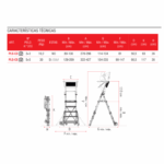 Escalera plegable PLS-COMPACT 3 peldaños y altura regulable - Imagen 3