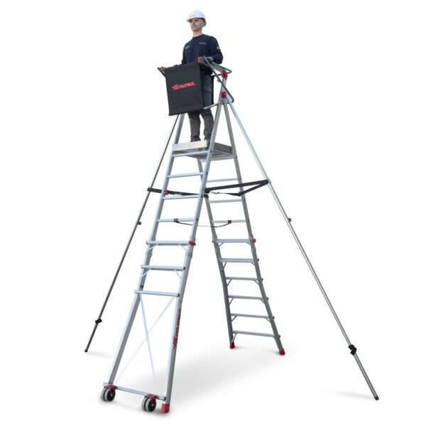 Escalera plegable con altura regulable. 6 peldaños PLS6 Faraone