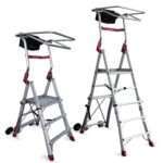 Escalera plegable PLS-COMPACT 3 peldaños y altura regulable