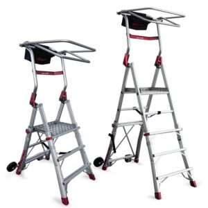 Escalera plegable PLS-COMPACT 3 peldaños y altura regulable