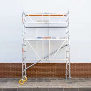 Andamio Plegable Aluminio 3.85 m de Altura de Trabajo con ruedas con husillo - Imagen 4