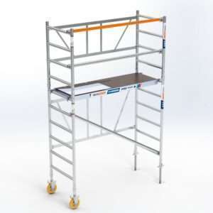 Andamio Plegable Aluminio 3.85 m de Altura de Trabajo con ruedas con husillo