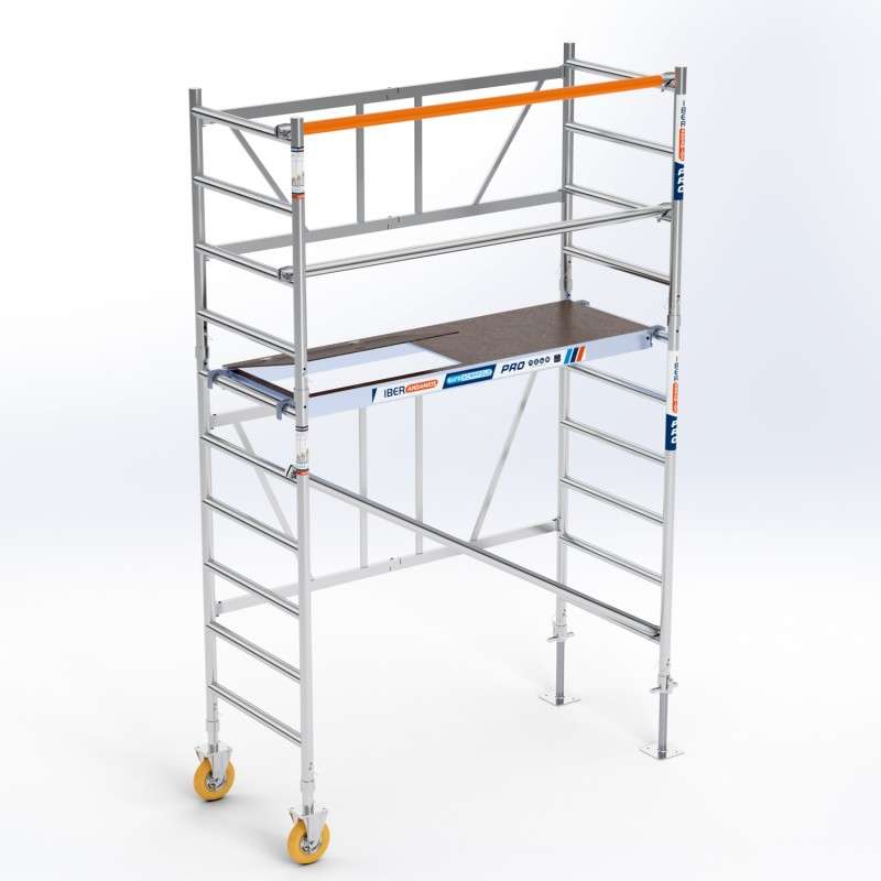 andamio-plegable-jardin-75x190-385-m-altura-de-trabajo-ruedas-con-husillos Andamio Plegable Aluminio 3.85 m de Altura de Trabajo con ruedas con husillo - Imagen 1