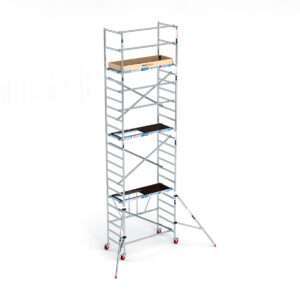 Andamio Plegable Mixto 90x190 con estabilizadores y rodapié de 7.5 m de Altura de Trabajo