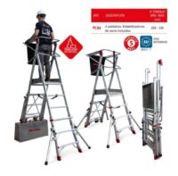 Escalera plegable con altura regulabe. 4 peldaños PLS4 Faraone