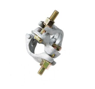 Abrazadera metálica doble FIJA de 51 mm para andamios y torres de andamio.