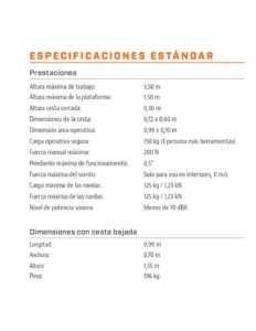 Plataforma Elevadora Ecológica y Manual Pecolift | Altura 3,50 m - Imagen 5