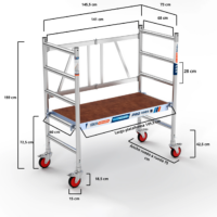 Andamio plegable COMPACT MÓDULO 1 - 75x150 Plat. 150 ST - 3,00 m Altura de trabajo